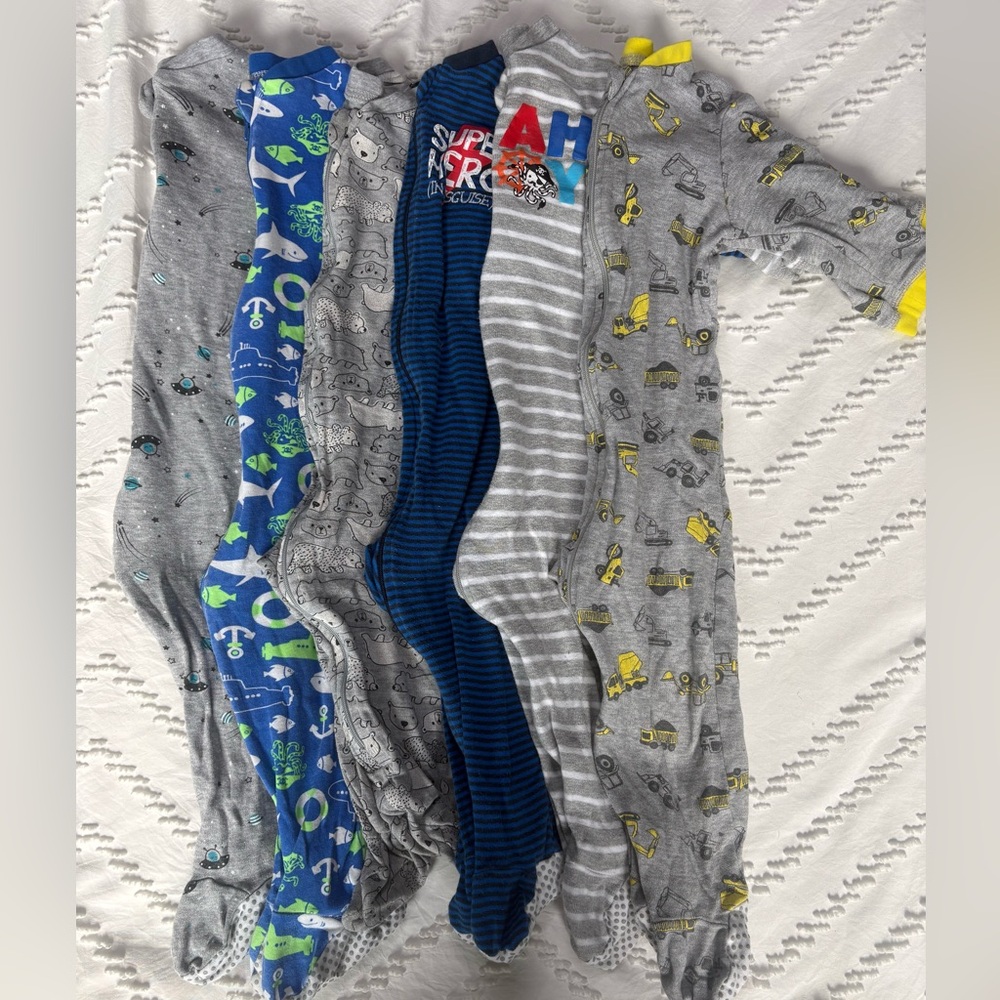 George Footed One-Pieces - 6 Pack